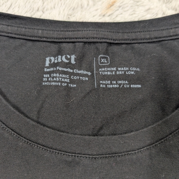 Pact Top Womens XL Black Organic Cotton Stretch Tank Sleeveless Minimal - Picture 4 of 6